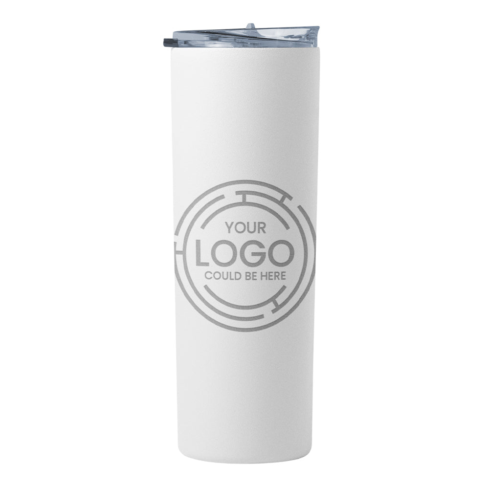 Stainless Steel Skinny Tumbler with Straw - 20oz